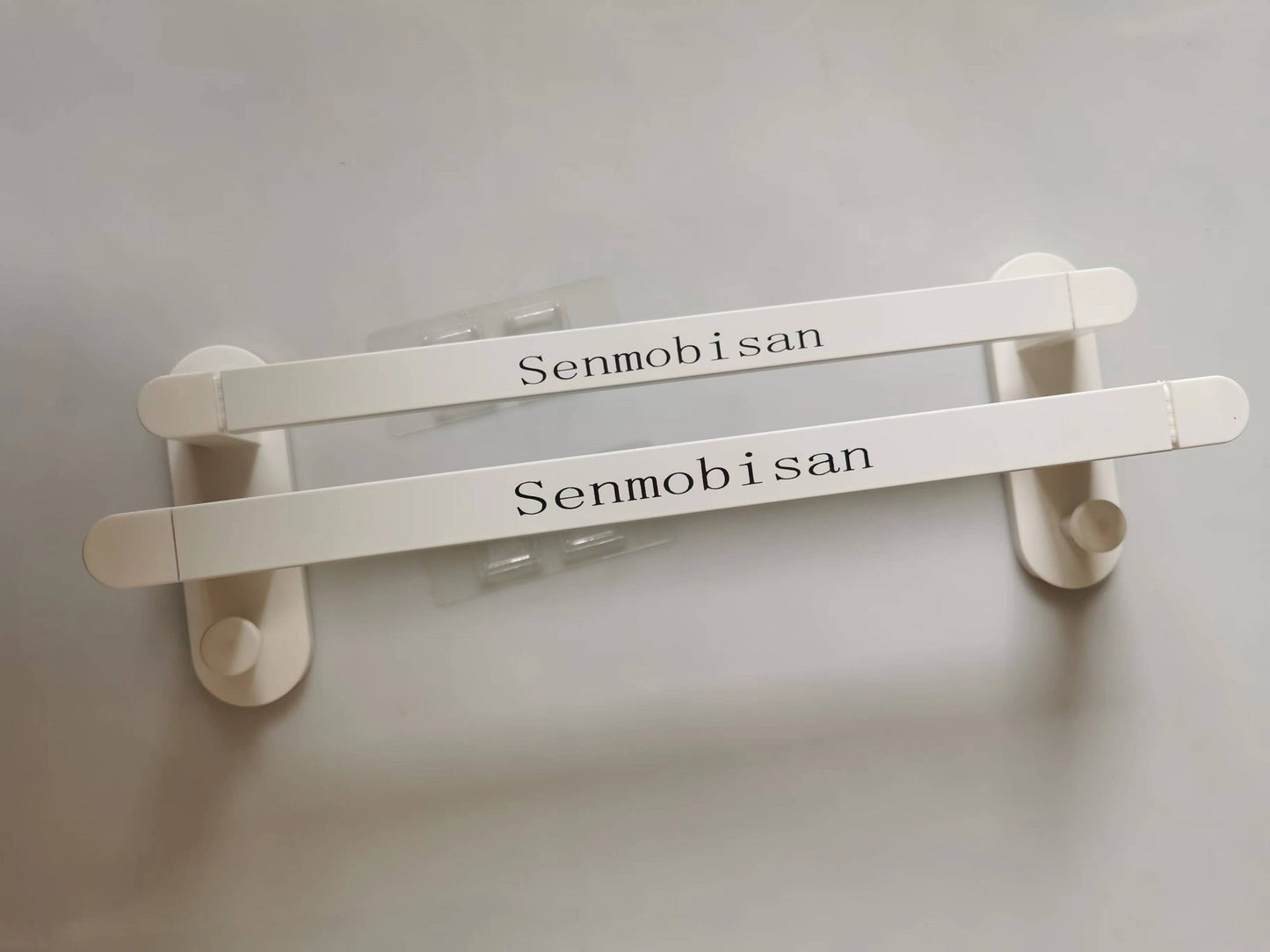 Senmobisan White Towel racks bathroom no punching towel hanging pole bathroom Towel hooks of metal