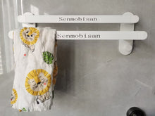 Senmobisan White Towel racks bathroom no punching towel hanging pole bathroom Towel hooks of metal